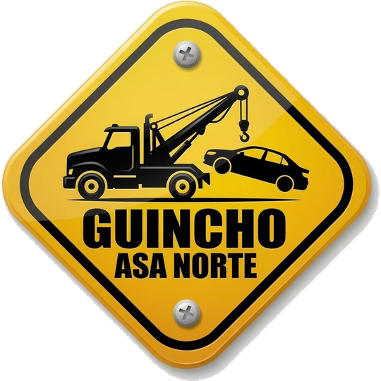 Guincho Asa Norte — placa de sinalização com caminhão-guincho rebocando um carro